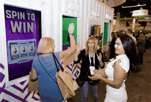 Playing games at trade show