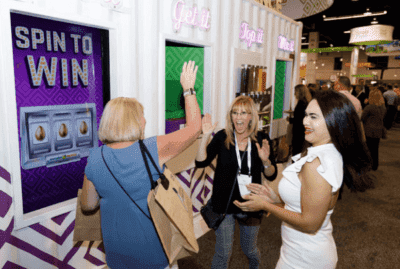 trade-show-games people at a trade show game